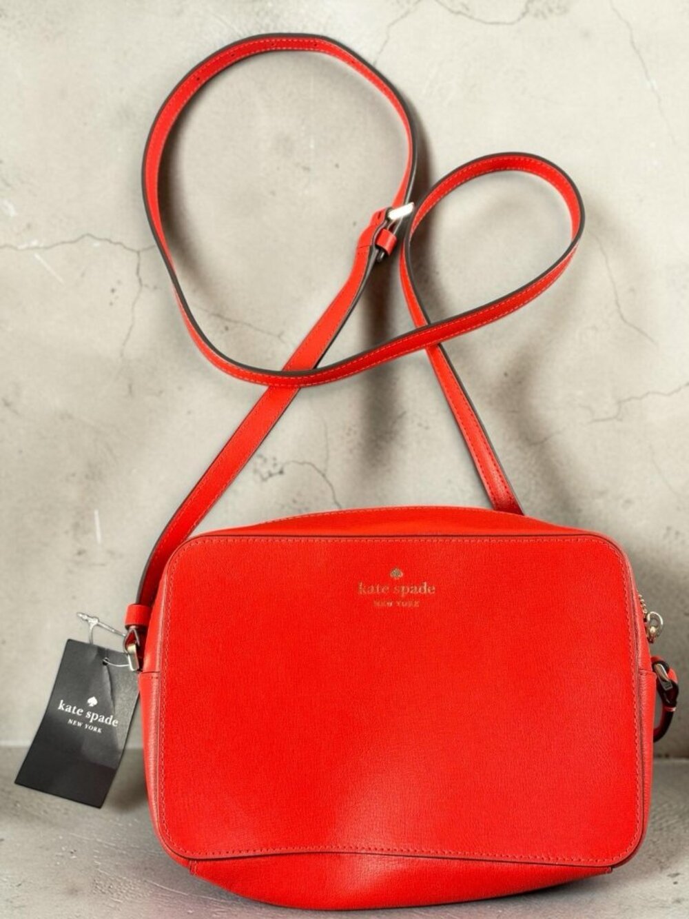 Kate Spade Harper Heirloom Tomato Red Leather Crossbody Bag WKR00062